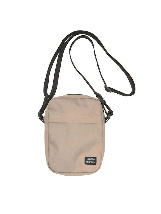 Jack & Jones Shoulder / Crossbody Bag with Zipper Beige 13x3.5x18.5cm