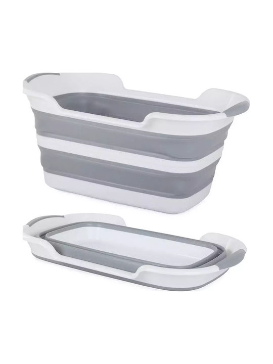 Verk Group Wäschekorb aus Kunststoff Faltbar 39x60x29cm Gray