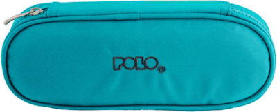 Polo Fabric Turquoise Pencil Case with 1 Compartment