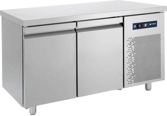 Bambas Frost Английски превод: Stainless Steel Refrigerator Counter with 2 Doors and Cooling Machine L139xW60xH85см