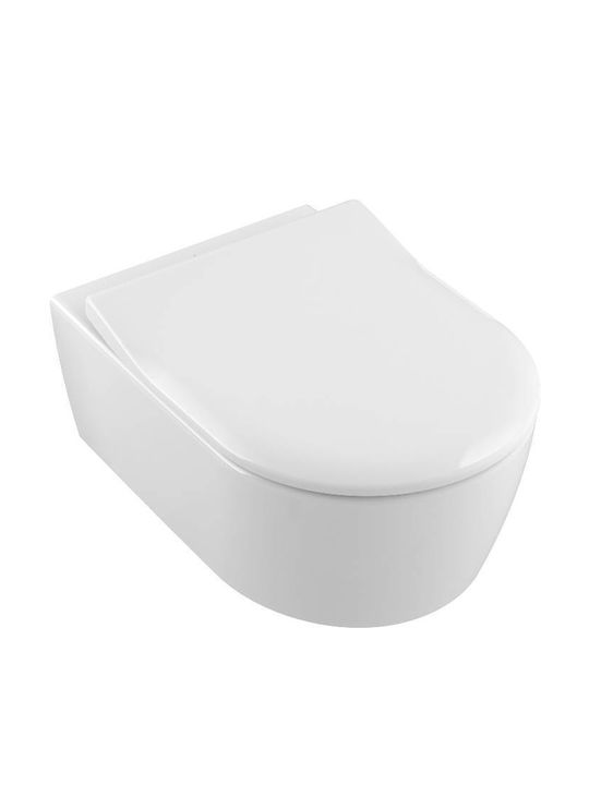 Villeroy & Boch Toaletă montată pe perete Fără margine cu Subțire Capac Închidere lentă