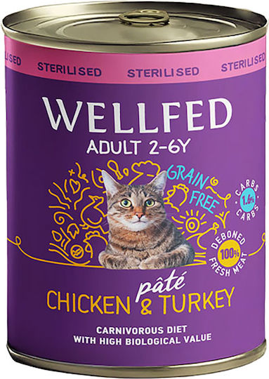 Wellfed Nassfutter fr Erwachsene Katzen in Dose mit Huhn und Trkei ohne  Getreide 800gr 14368 | Skroutz Germany