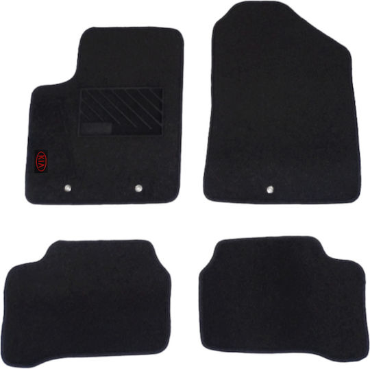 Autopataki Set of Front and Rear Mats 4pcs for Kia Picanto Black