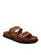 Flache Sandalen für Damen in Braun Farbe