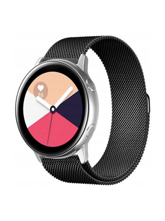 Spacecase Milanese Universal Metal Strap Smartwatches 20mm Stainless Steel Black 5903943240692