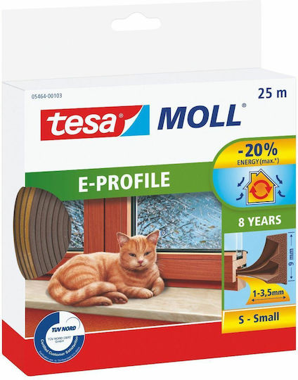 Tesa Profile E Самозалепваща уплътнителна лента Врата / Прозорец в Кафяв цвят 25mx0.9cm