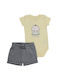 Minene Baby Bodysuit Set Short-Sleeved with Shorts Yellow 2pcs