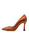 Leather Orange High Heels