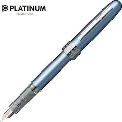 Platinum Writing Pen Fine Blue made of Aluminum with Red Ink