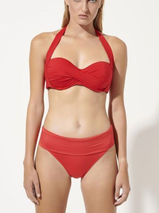Blu4u Bikini Alunecare Talie înaltă Roșu