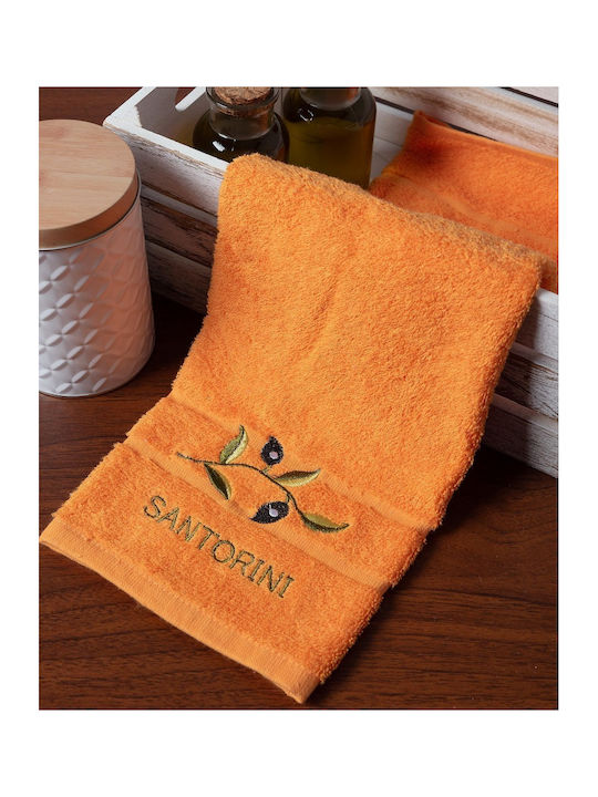Silk Fashion Towel from 100% Cotton in Orange Color 70cm