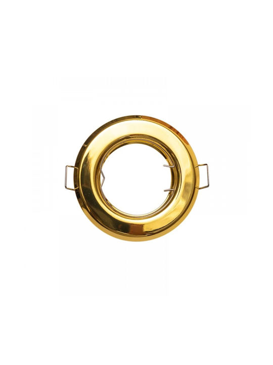 DIL Round Metallic Recessed Spot with Socket G4 Gold 6x6cm. 1pcs
