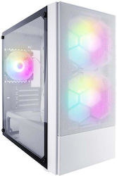 1STPLAYER X4-M Gaming Midi Tower Computer Case with Window Panel and RGB Lighting White