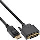 Inline DisplayPort To DVI Converter Cable Bulk Pack 25 Pieces Black 2m
