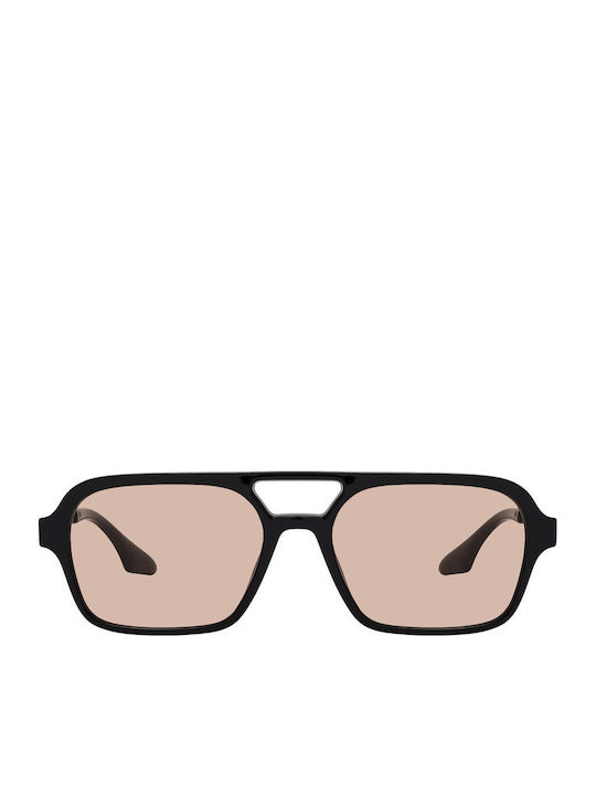 Facile Unisex Sunglasses with Black Horn-Rimmed...