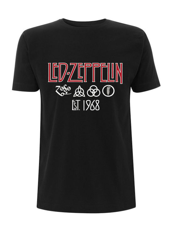 Heroes INC T-shirt Led Zeppelin Μαύρο Βαμβακερό