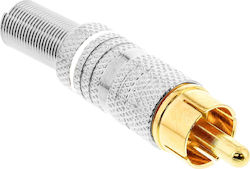 Inline Inline Metal Rca Dad Plug Soldering Silver White Ring 6 Mm Cable Inline Inline Metal Rca Dad Plug Soldering Silver White Ring 6 Mm Cable