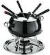 Paderno Fondue-Topf mit Teelicht Metallisch Schwarz 20x18cm