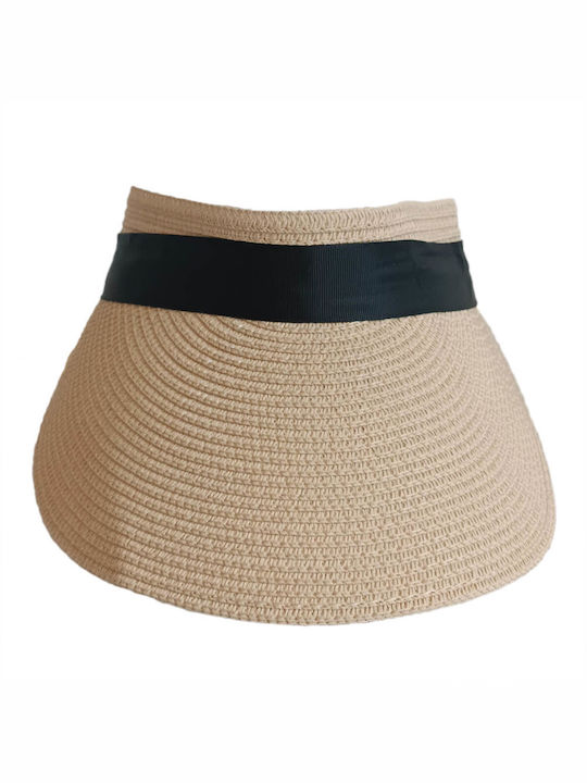 Baria Bags Wicker Women's Visor Hat Beige