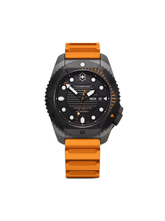 Victorinox Watch Automatic with Orange Rubber Strap