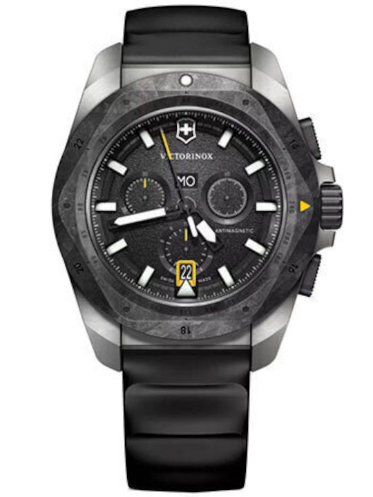 Victorinox I.n.o.x Ανδρικό Ρολόι Χρονογράφος Μπαταρίας με Ασημί Καουτσούκ Λουράκι