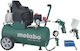 Metabo Basic 250-24w + Lpz Cu o singură fază Compresor de aer cu Rezervor de aer 24lt