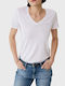 Mexx Women's Athletic T-shirt with V Neck White