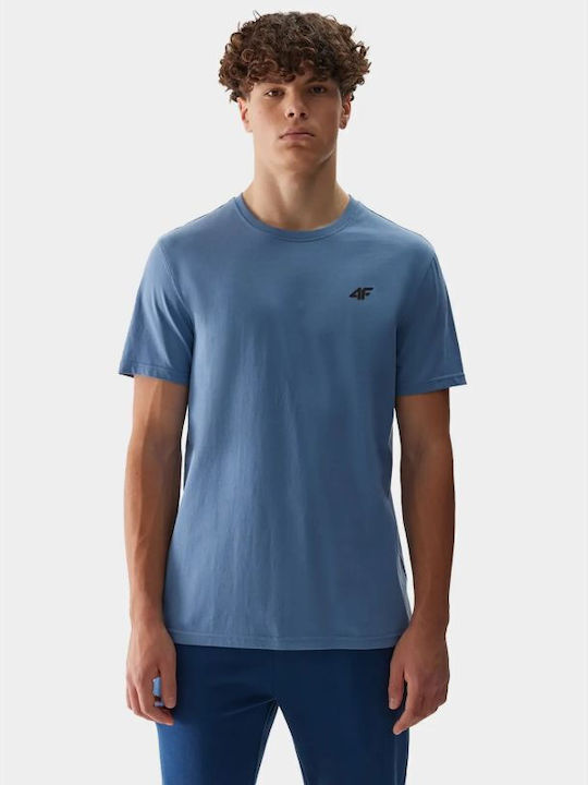 4F Herren T-Shirt Kurzarm Blau