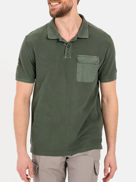 Camel Active Ανδρική Μπλούζα Κοντομάνικη Polo Olive