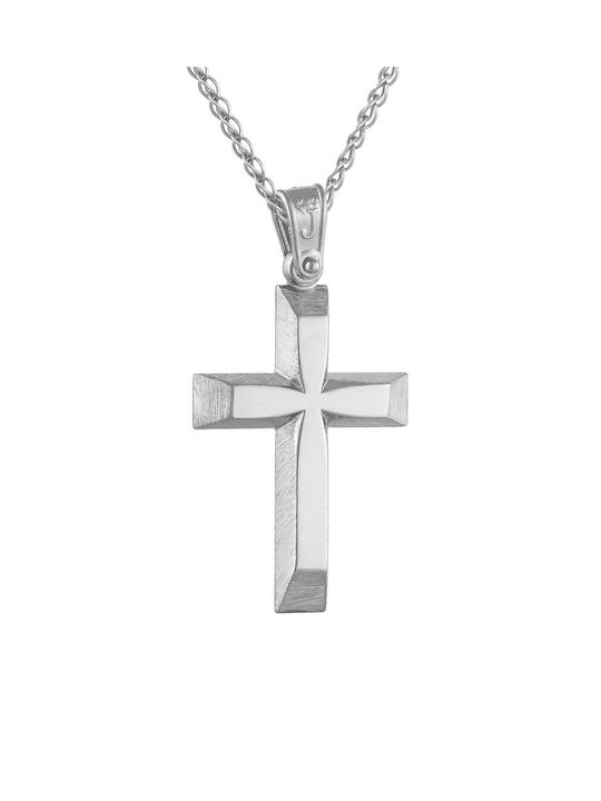 Kritsimis Women's White Gold Cross 14K with Chain