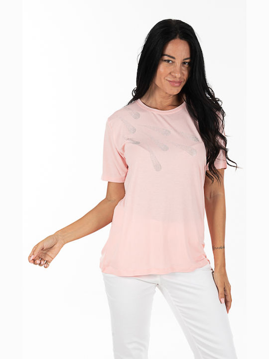 Korinas Fashion Γυναικεία Αθλητική Μπλούζα Ροζ