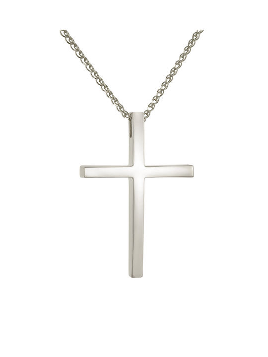 Kritsimis Women's White Gold Cross 14K with Chain