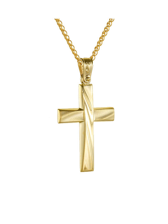 Kritsimis Gold Kreuz 14K mit Kette