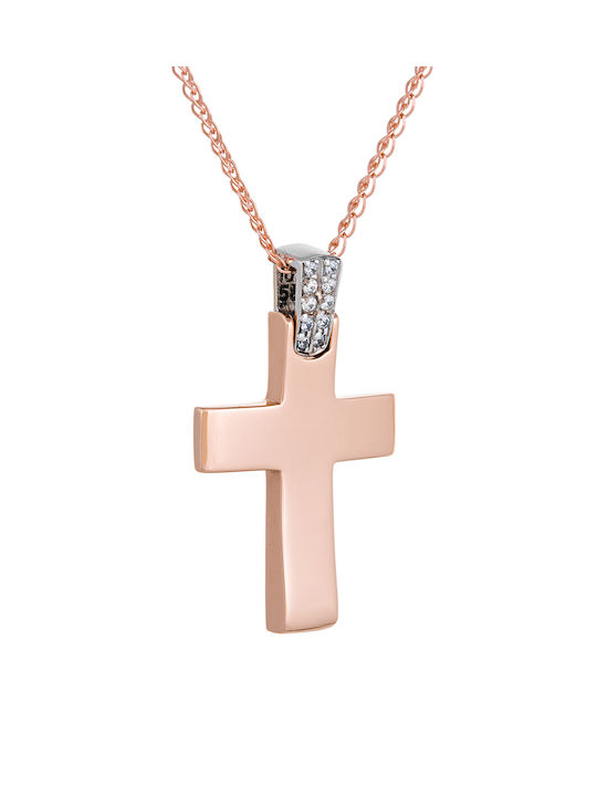 Kritsimis Women's Rose Gold Plated Cross with Chain