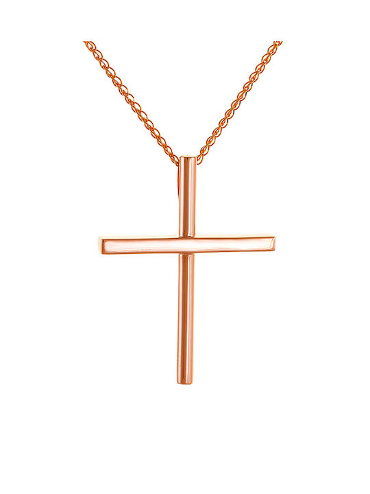 Kritsimis Damen Rosé Vergoldet Kreuz mit Kette