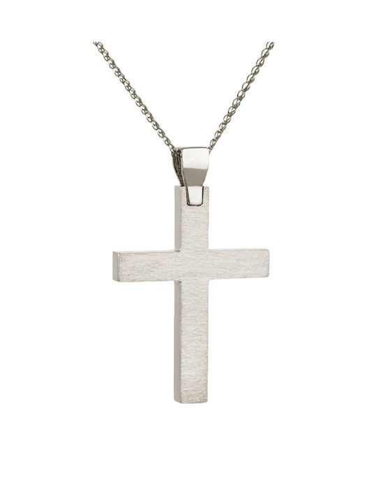 Kritsimis Damen Weißgold Kreuz 14K mit Kette