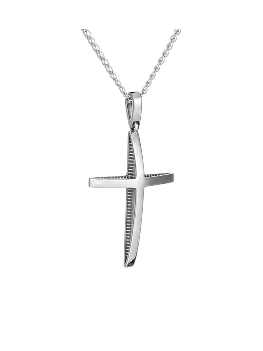 Kritsimis Women's White Gold Cross 14K with Chain