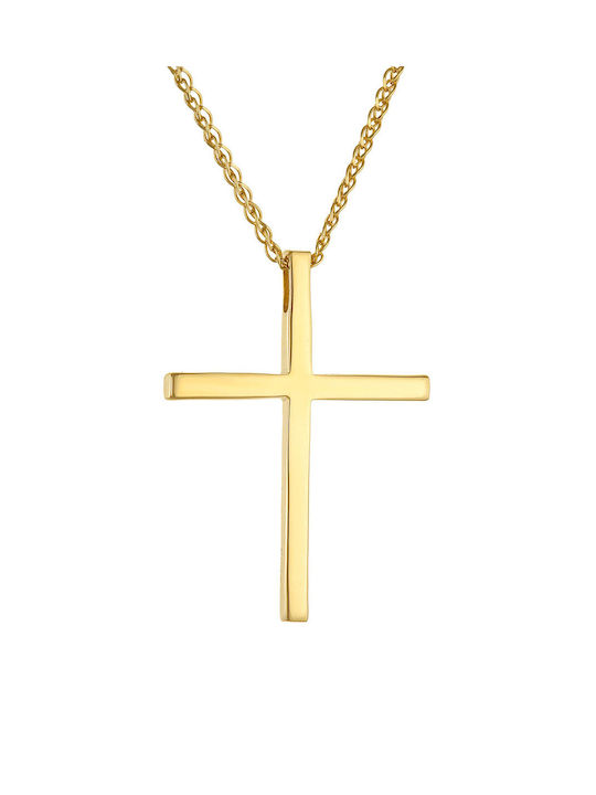 Kritsimis Damen Gold Kreuz 14K mit Kette