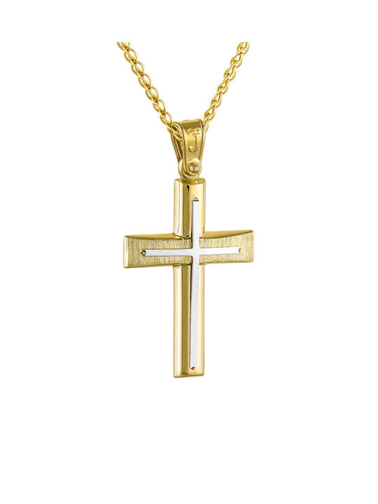 Kritsimis Damen Gold Kreuz 14K mit Kette