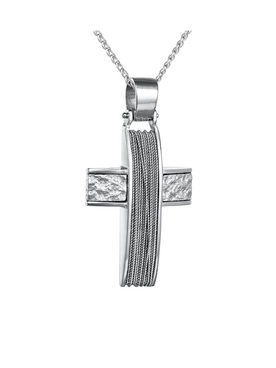 Kritsimis Women's White Gold Cross 14K with Chain