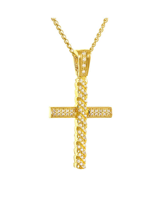 Kritsimis Women's Gold Cross 14K with Chain