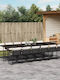 Set Sala De Mese Pentru Exterior 13 Piese Negru Cu Perne