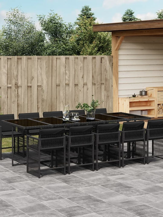 Garten- und Outdoor-Möbelsets 11 Stück Schwarz ...