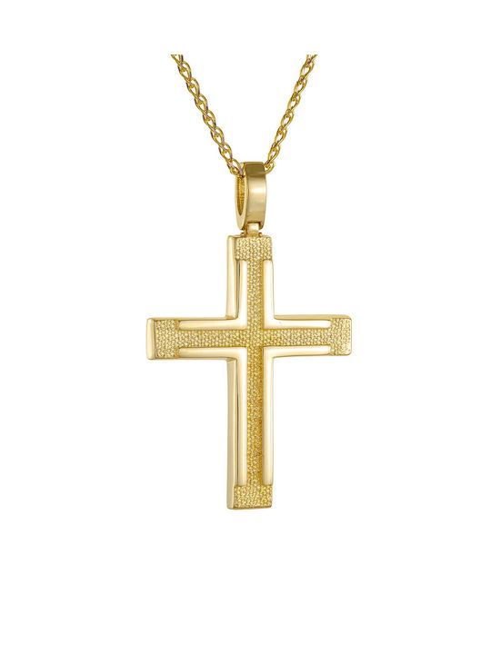 Kritsimis Damen Gold Kreuz 14K mit Kette