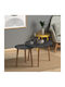 Round Coffee Table Roma Wooden Black 2pcs L60xW60xH46cm.