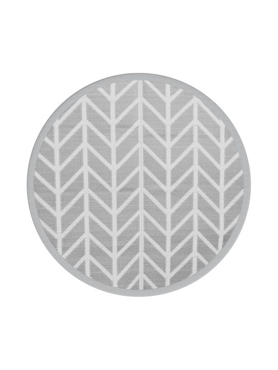 vidaXL Rug Outdoor Round Grey