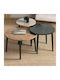 Round Central Coffee Table Roma Wooden Colour Oak - Black 3 Pieces W60xL60xH46cm