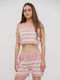 Ble Resort Collection Women's Top Beachwear Pink/white