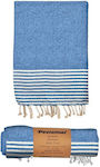 24home.gr Blue Beach Towel 180x90cm