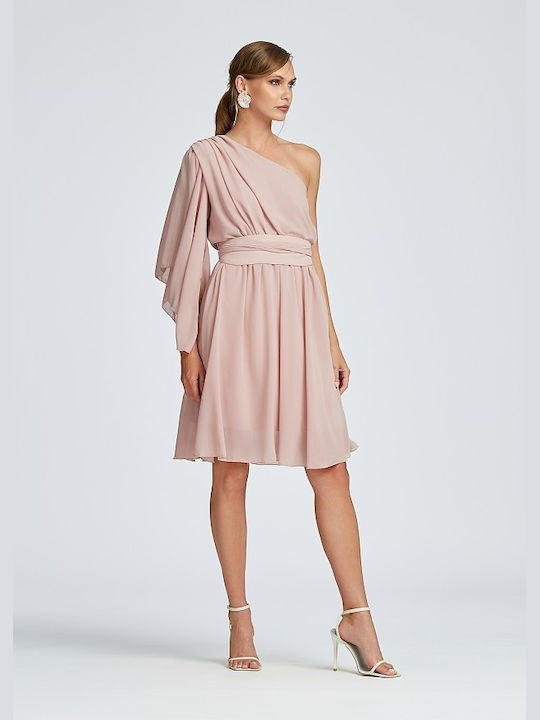 Lynne Summer Mini Dress for Wedding / Baptism Pink